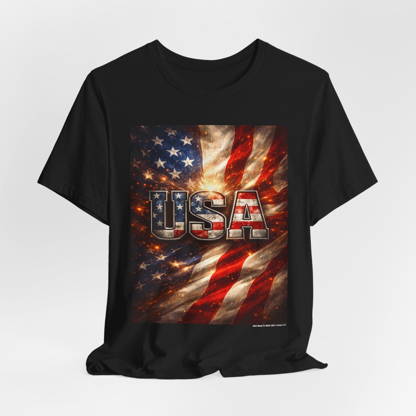 USA Metal on Classic Black T