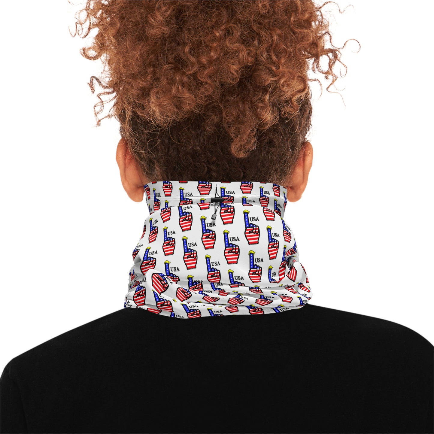 USA-1 Themed Winter Unisex Neck Gaiter, Cozy Drawstring Scarf