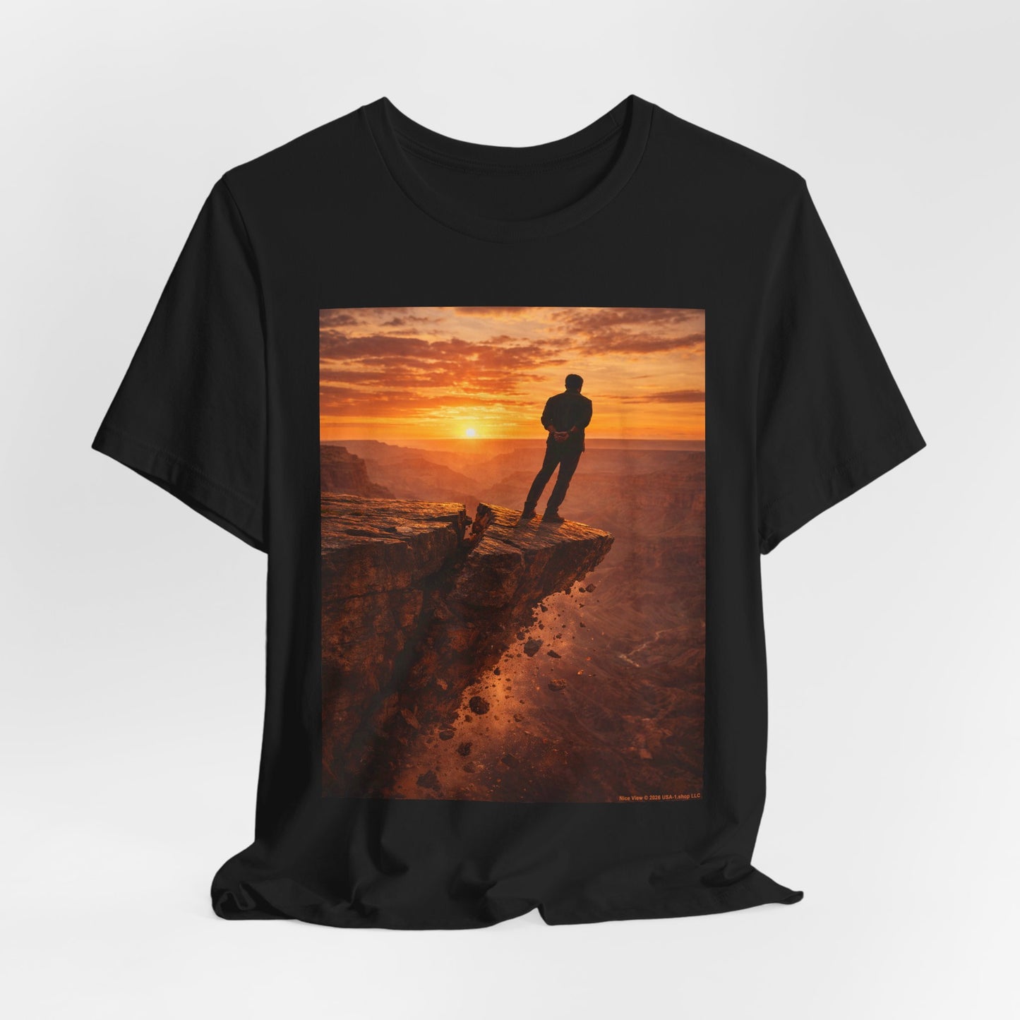 Nice View on Classic Black T - Front Side Print