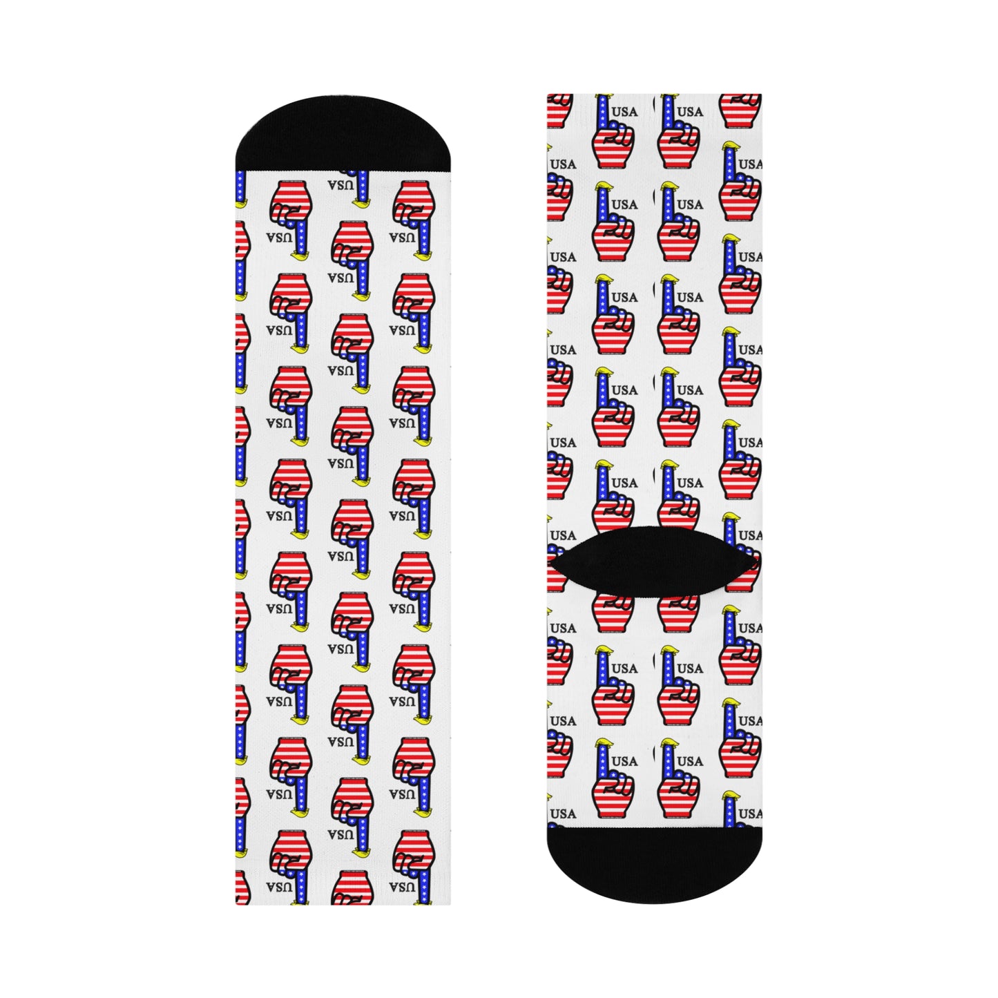 USA-1 Style 1 Themed Cushioned Crew Socks (slightly larger print vs Style 2)