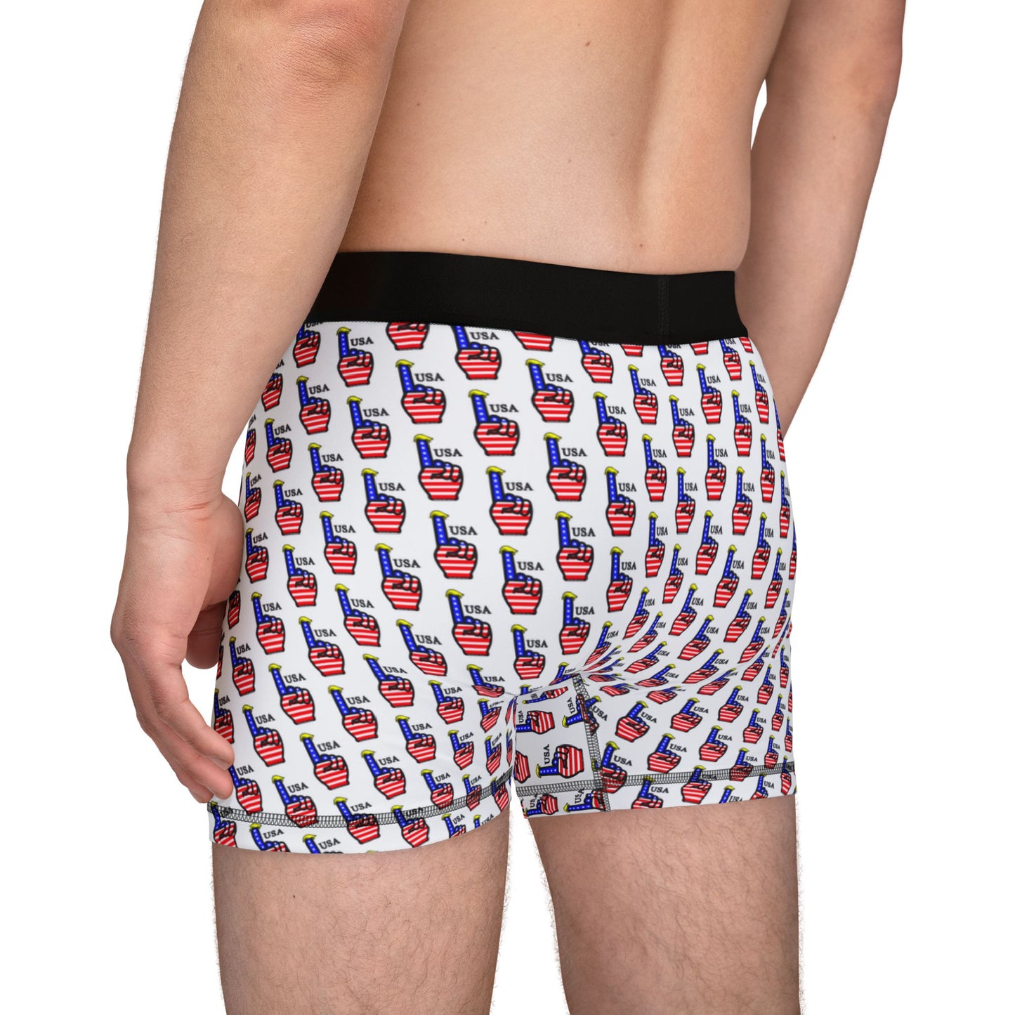 USA-1 Themed Men's Boxers with Fun Pattern, Stylish Underwear for Men, Great Gift for Birthdays, Valentine's Day, Everyday Comfort, AOP Boxers