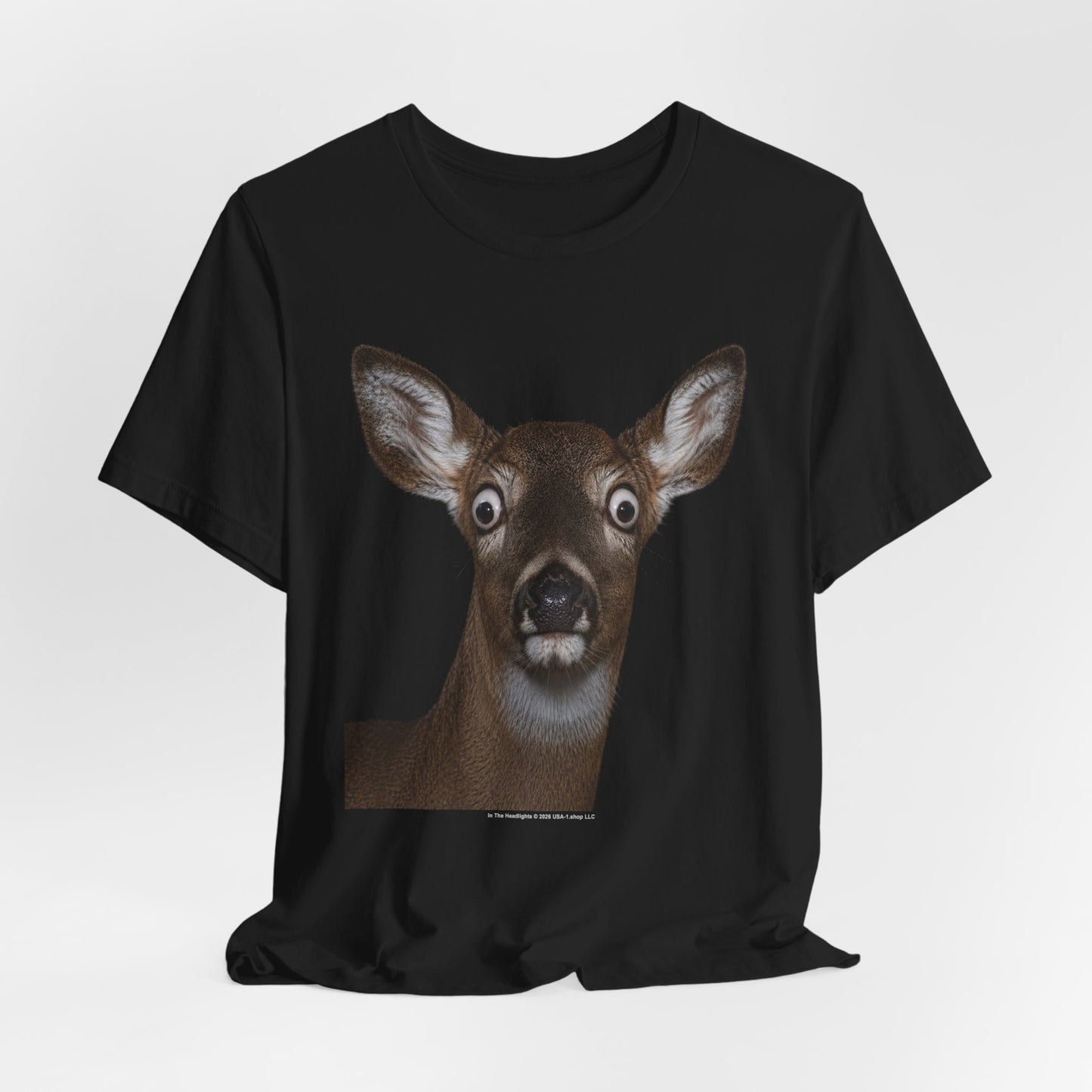 In The Headlights on Classic Black T - Front Side Print