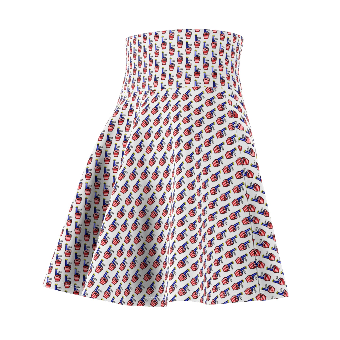 USA-1 Themed Funky Pattern Women's Skater Skirt, Summer Fashion, Casual Wear, Boho Style, AOP Skirt, Festival Outfit