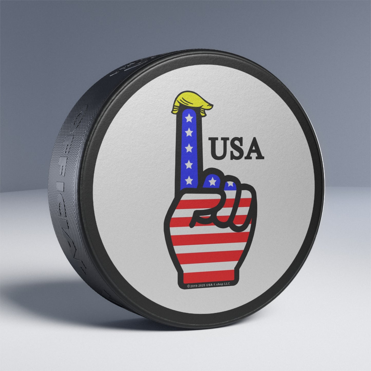 USA-1 Themed Hockey Puck, Sports Memorabilia, Game Day Decor, USA Hockey Fan Gift, Ice Hockey Collectible