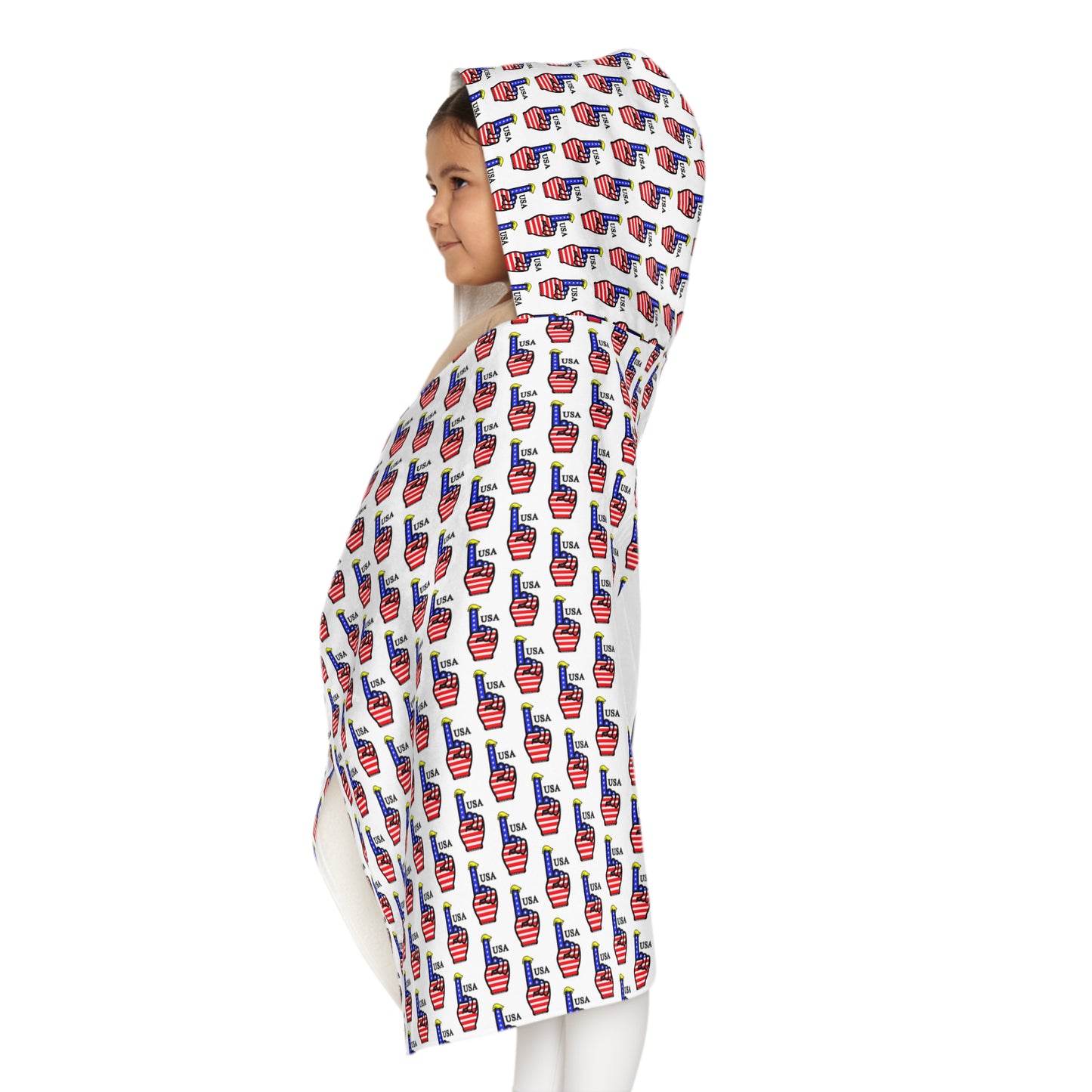 USA-1 Themed Pride Youth Hooded Towel - Perfect for Beach Days, Pool Parties, Gifts, and Celebrations