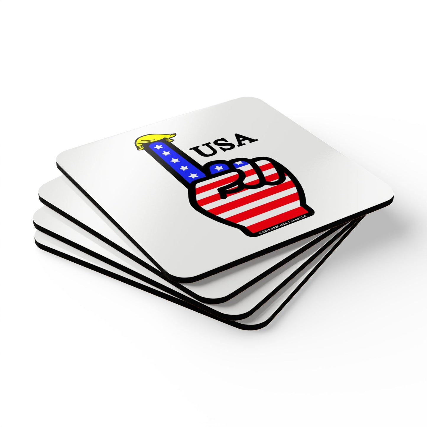 USA-1 Themed Style 1 Corkwood Coaster Set | Great for Parties, Independence Day, Decor, Gift | Fun Drinkware Accessory