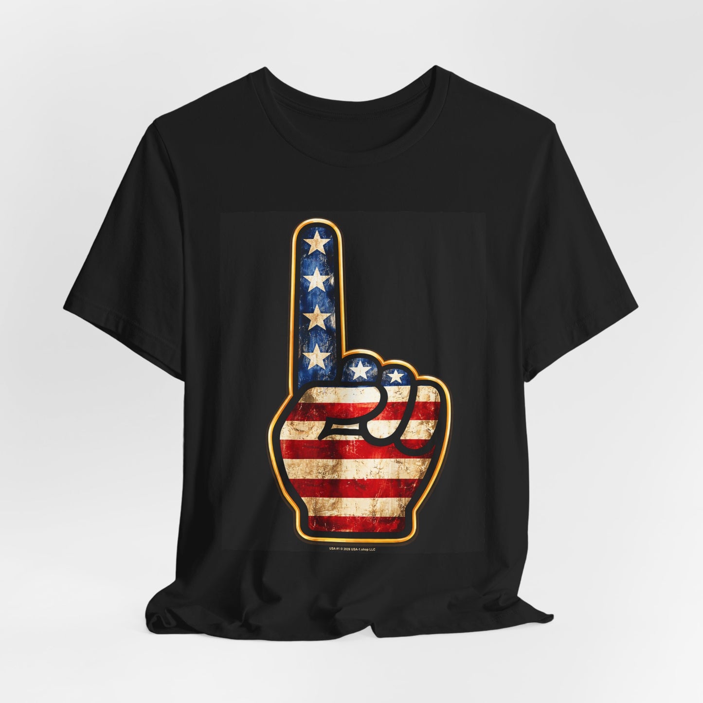 USA #1 on Classic Black T - Front Side Print