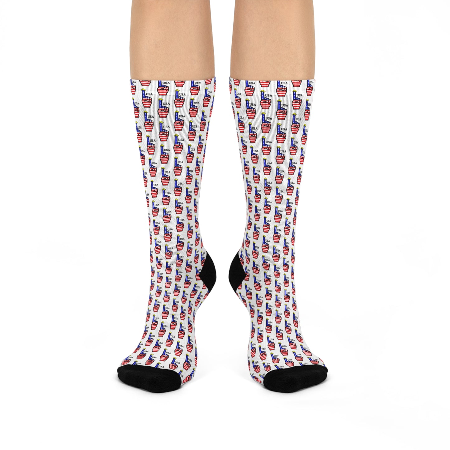 USA-1 Themed Style 2 Cozy Cushioned Crew Socks - Fun Drink Design, Great for Gifting, Casual Wear, Celebrations, Unique Sock Gift