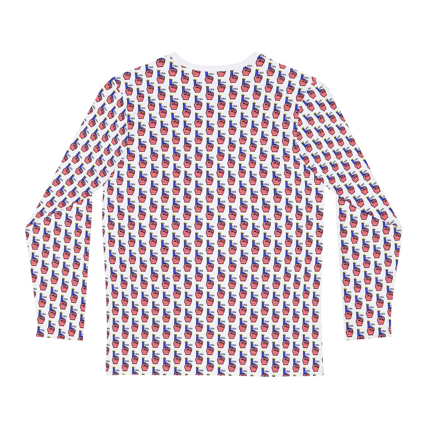 USA-1 Themed Men's Long Sleeve Shirt with Colorful Guitar Print - Perfect for Music Lovers, Casual Wear, Gift for Musicians, Cozy Style