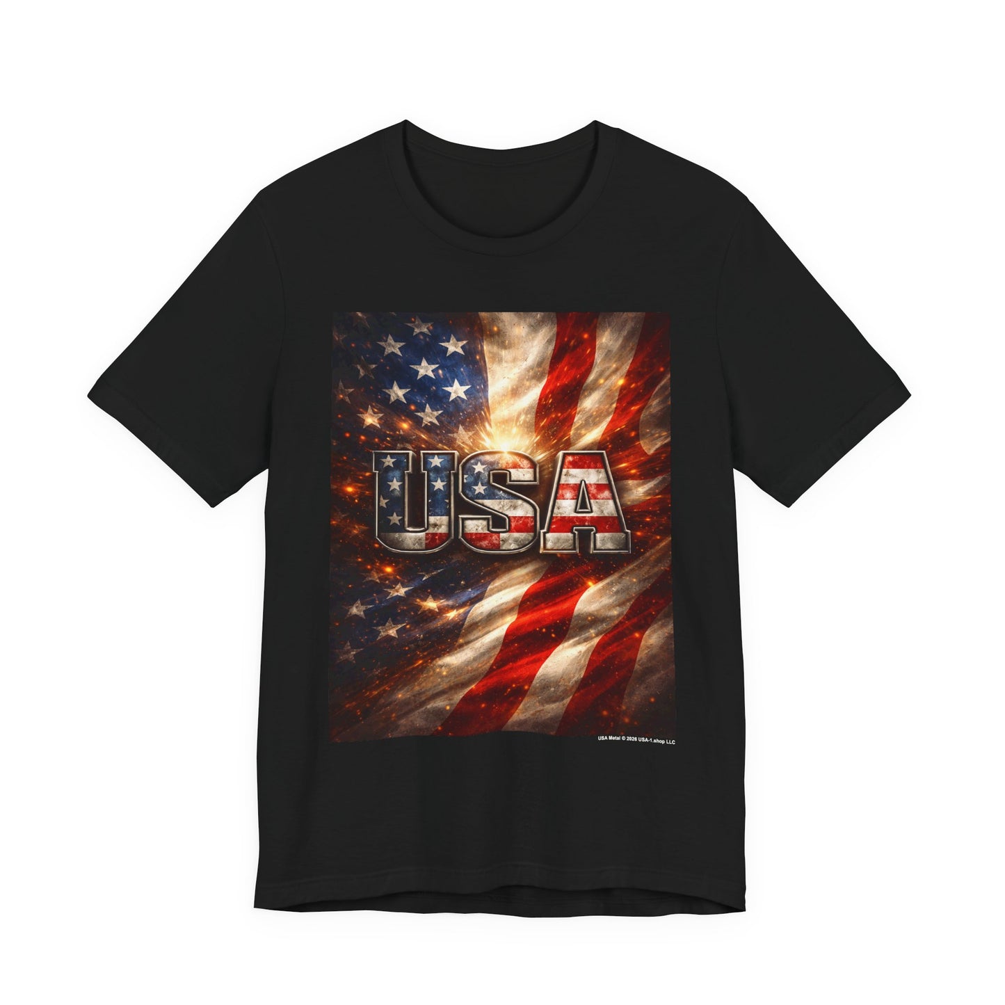 USA Metal on Classic Black T