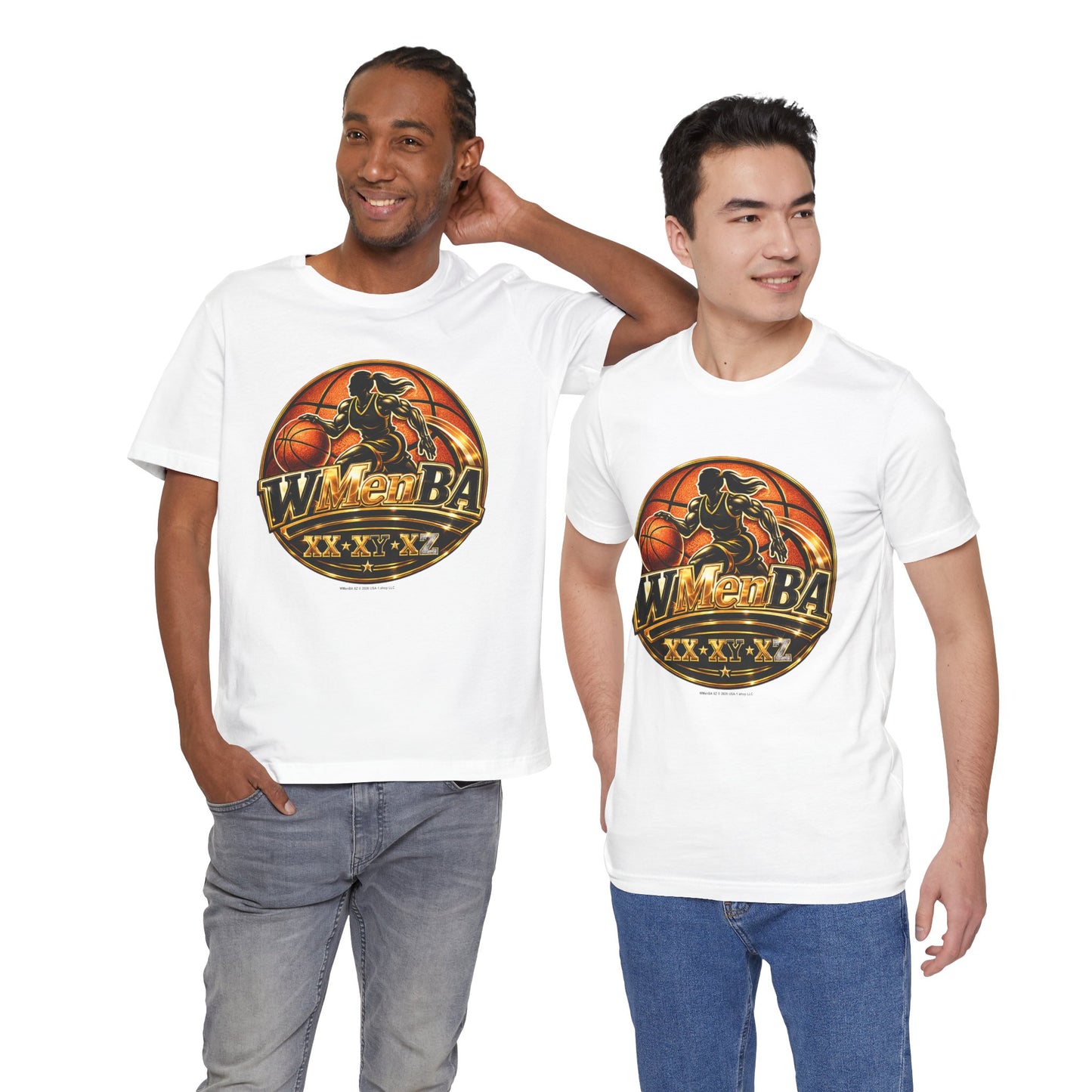 WMenBA on Classic White T - FRONT SIDE PRINT