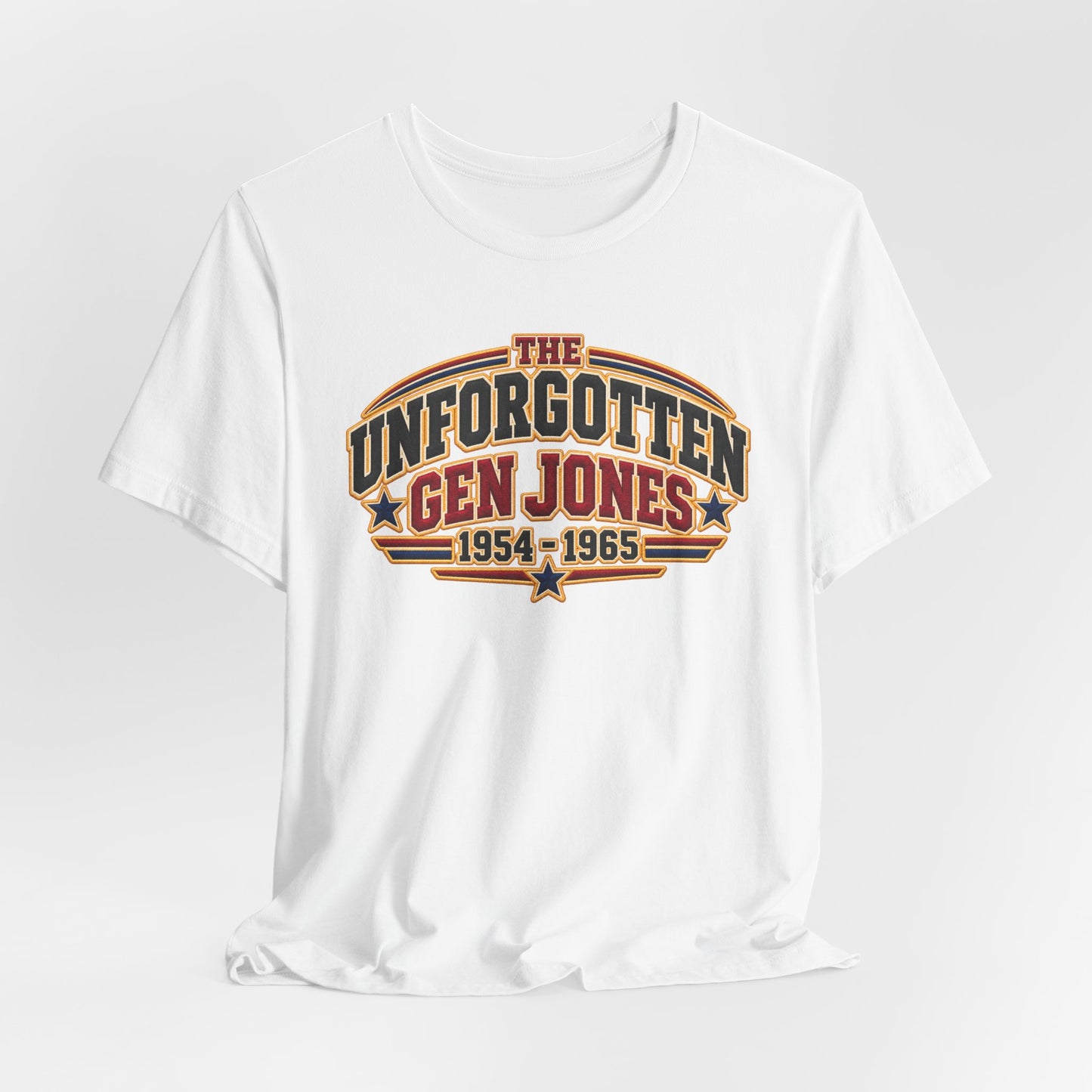 The Unforgotten Gen Jones — Faux Embroidery Retro Generation Jones T-Shirt