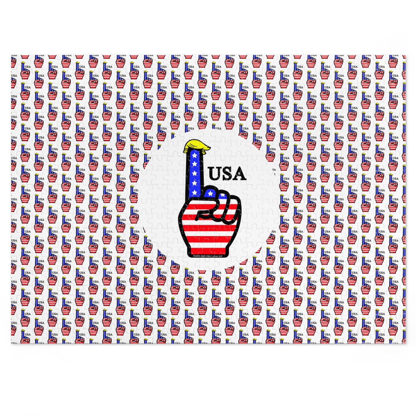 USA-1 Themed Jigsaw Puzzle with Tin – Patriotic Gift, Fun Family Activity, Home Decor, Holiday Entertainment, USA Puzzle