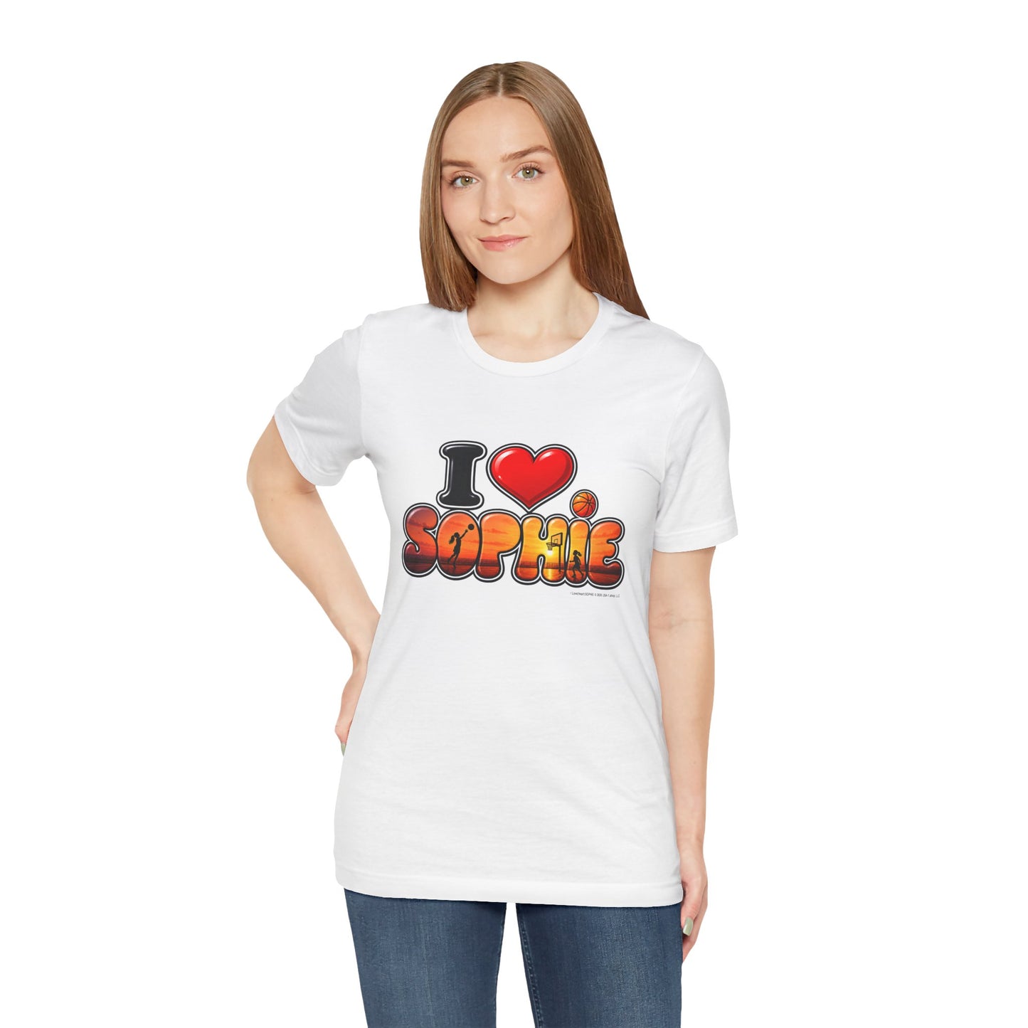 I  Love(heart) Sophie Sunset Graphic Tee — Front Side Print