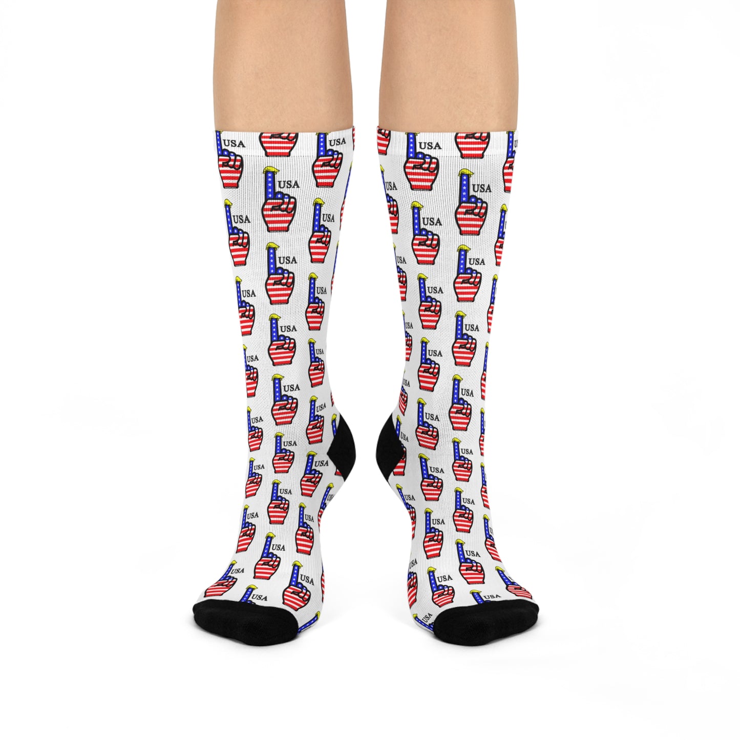 USA-1 Style 1 Themed Cushioned Crew Socks (slightly larger print vs Style 2)