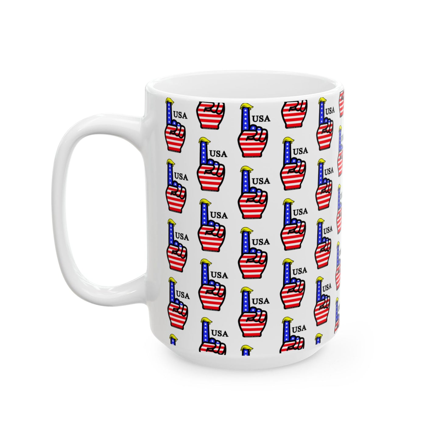USA-1 Themed Style 2 Ceramic Mug, (11oz, 15oz) Coffee Cup, Gifts for Patriotism, Fourth of July Decor, Americana Home Accessory, Independence Day