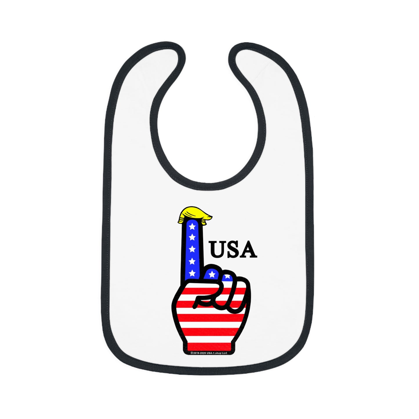USA-1 Themed Baby Contrast Trim Jersey Bib