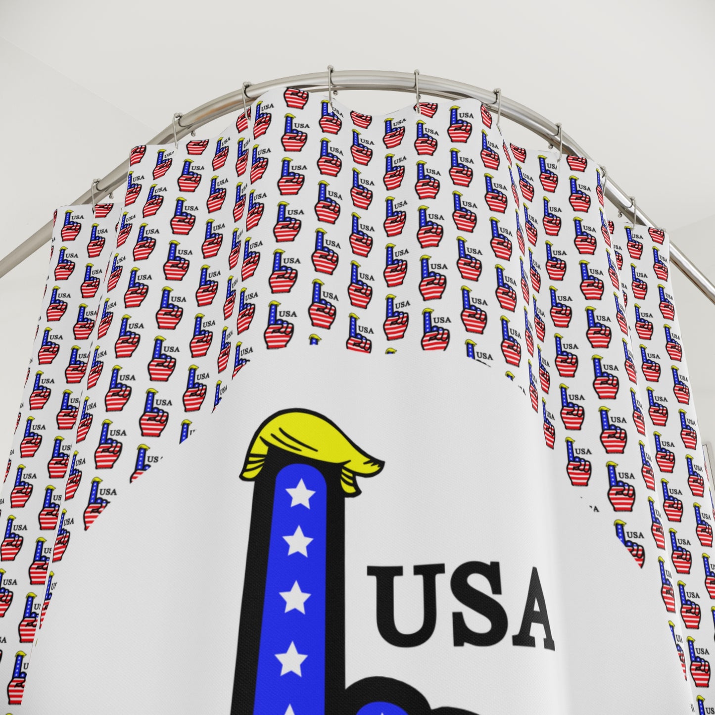 USA-1 Themed Shower Curtain, Fun Bathroom Decor