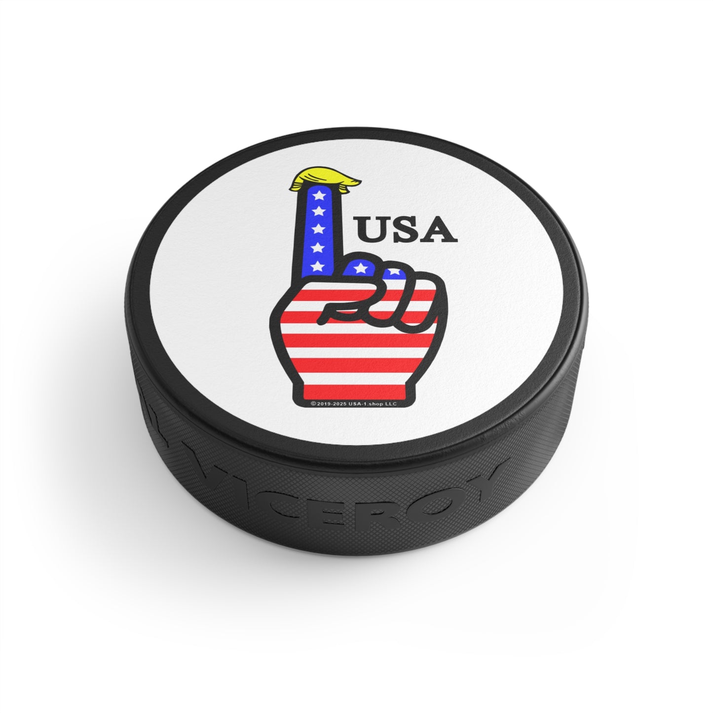 USA-1 Themed Hockey Puck, Sports Memorabilia, Game Day Decor, USA Hockey Fan Gift, Ice Hockey Collectible