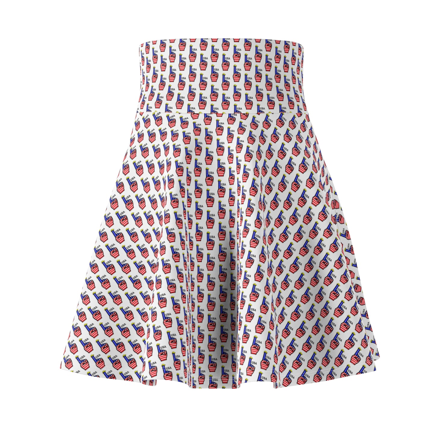 USA-1 Themed Funky Pattern Women's Skater Skirt, Summer Fashion, Casual Wear, Boho Style, AOP Skirt, Festival Outfit