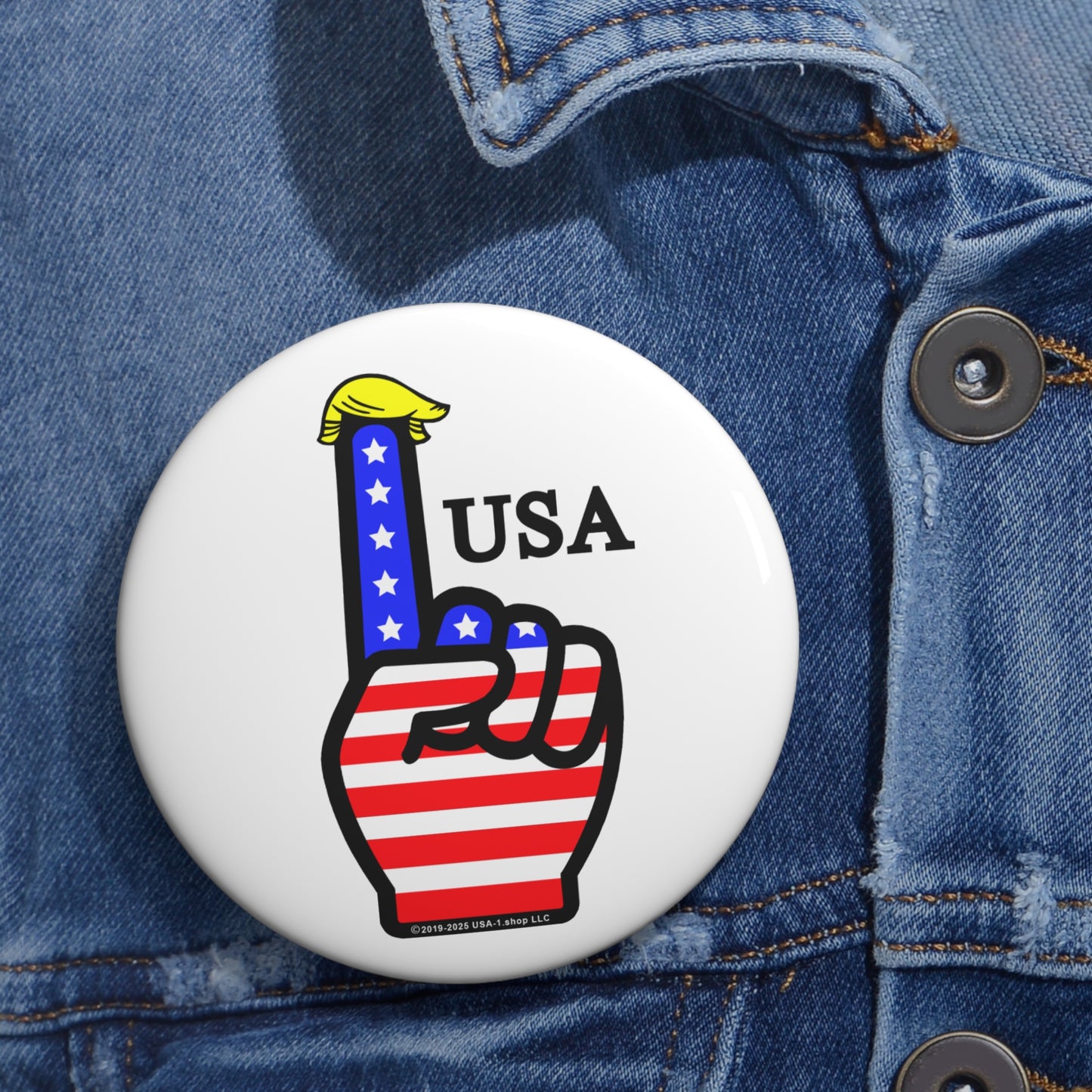 USA-1 Themed Pin Buttons, Perfect for Political Events, Independence Day, Personal Expression, Collectible Badges
