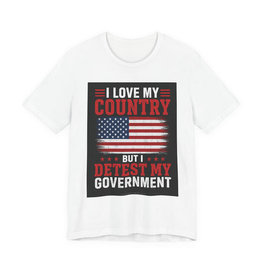 I Love My Country 01 Flat/Bright on Classic White T - Front Side Print