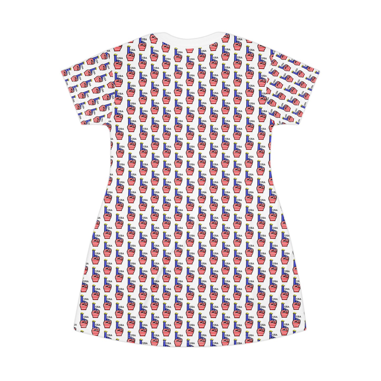 USA-1 Themed T-Shirt Dress, Casual Summer Outfit, Fun Graphic Dress, Unique Gift for Her, Daytime or Evening Wear