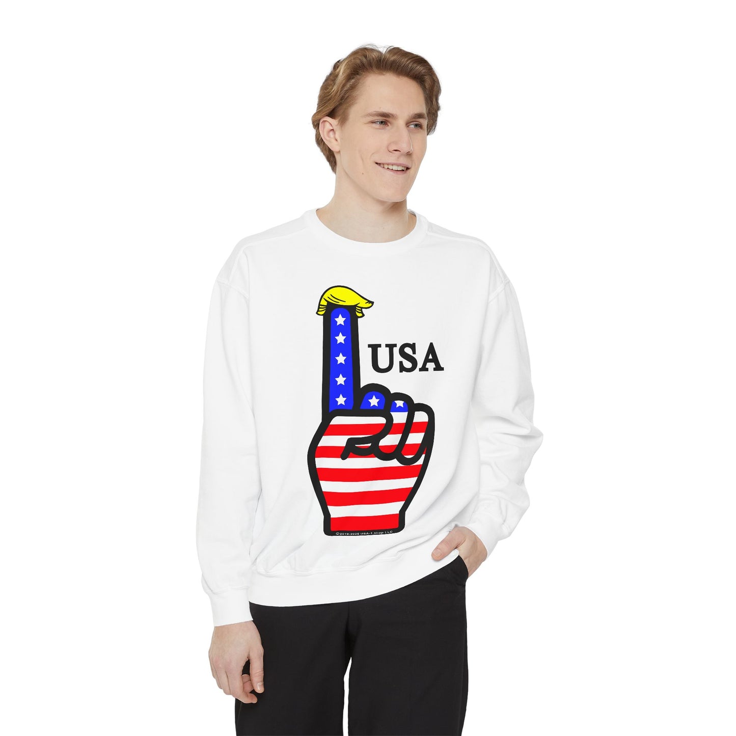 USA-1 Themed Sweatshirt Design, Comfortable Unisex Clothing, Great for July 4th, Election Day, Gifts for Him/Her, Casual Wear