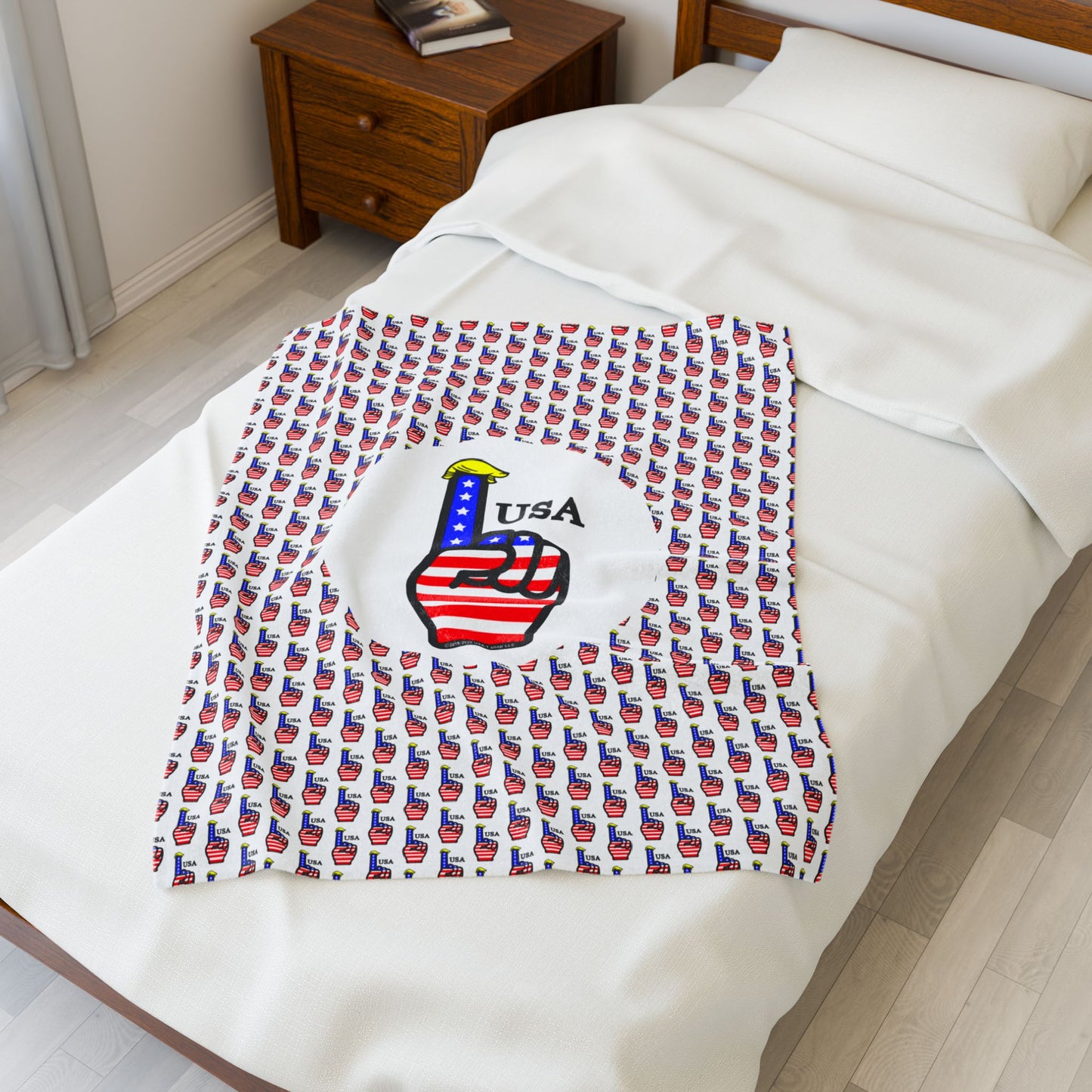 USA-1 Themed Style 1 Cozy Velveteen Plush Blanket, Soft Throw for Home, Warm Snuggle Blanket, Perfect for Kids & Adults, Great Gift for Any Occasion