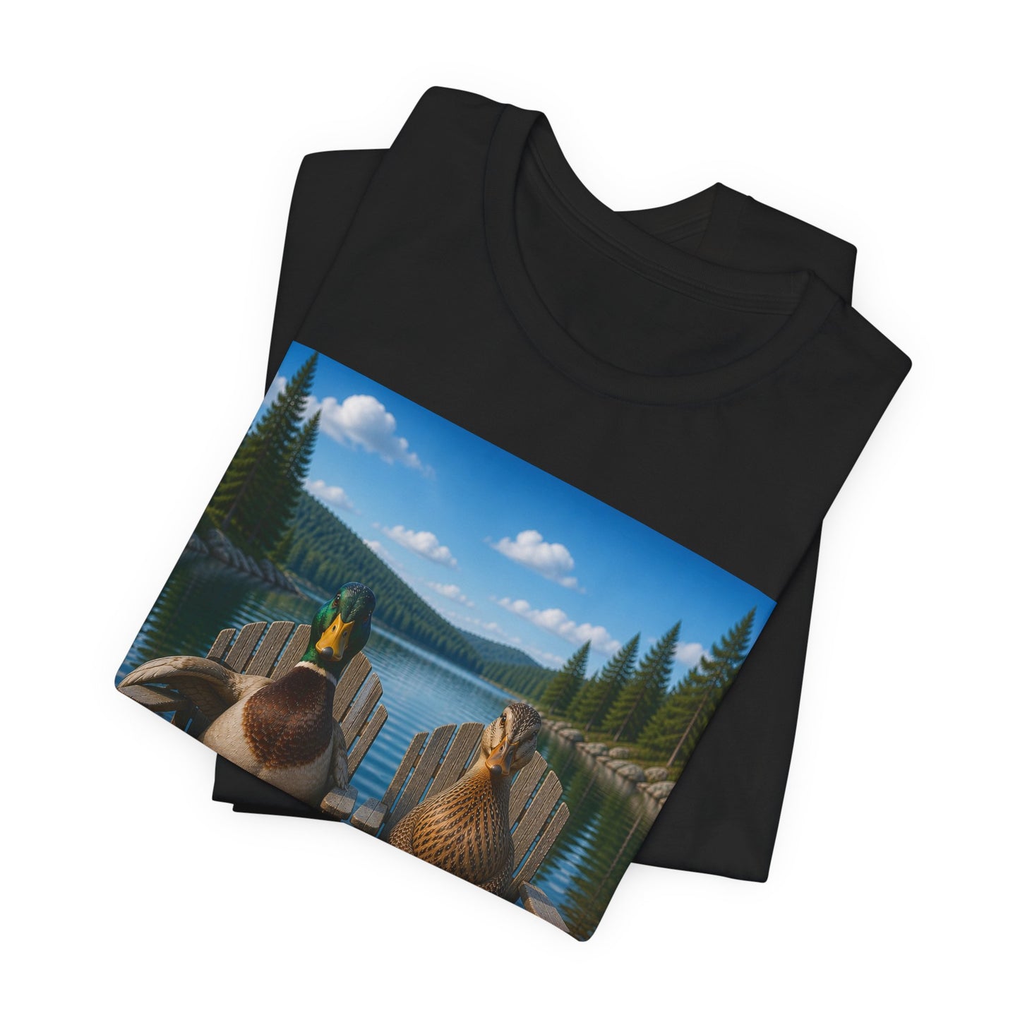 Sitting Ducks 02 on Classic Black T - Front Side Print
