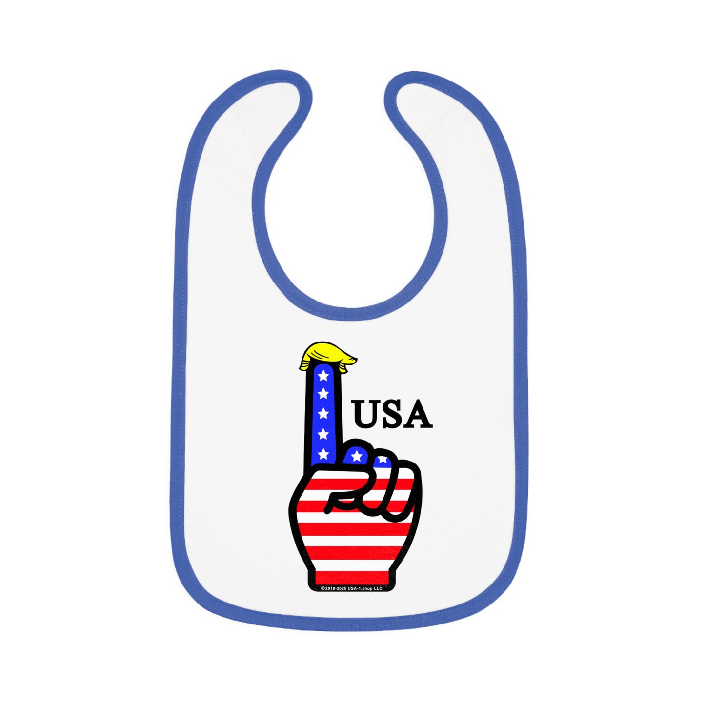 USA-1 Themed Baby Contrast Trim Jersey Bib