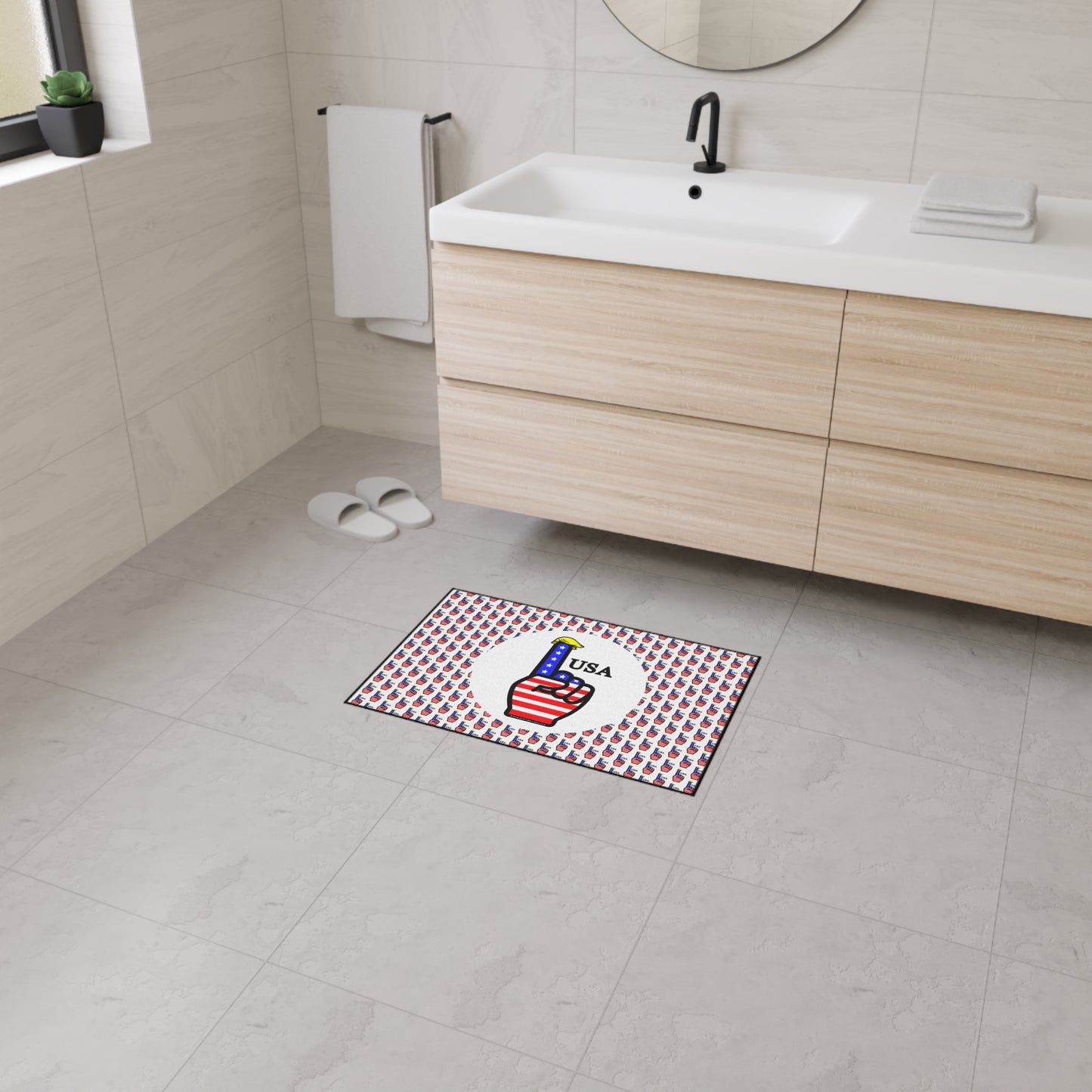 USA-1 Themed Style 2 Heavy Duty Floor Mat, Durable Entrance Rug, American Flag Decor, Sports Theme Mat, Indoor/Outdoor Welcome Mat