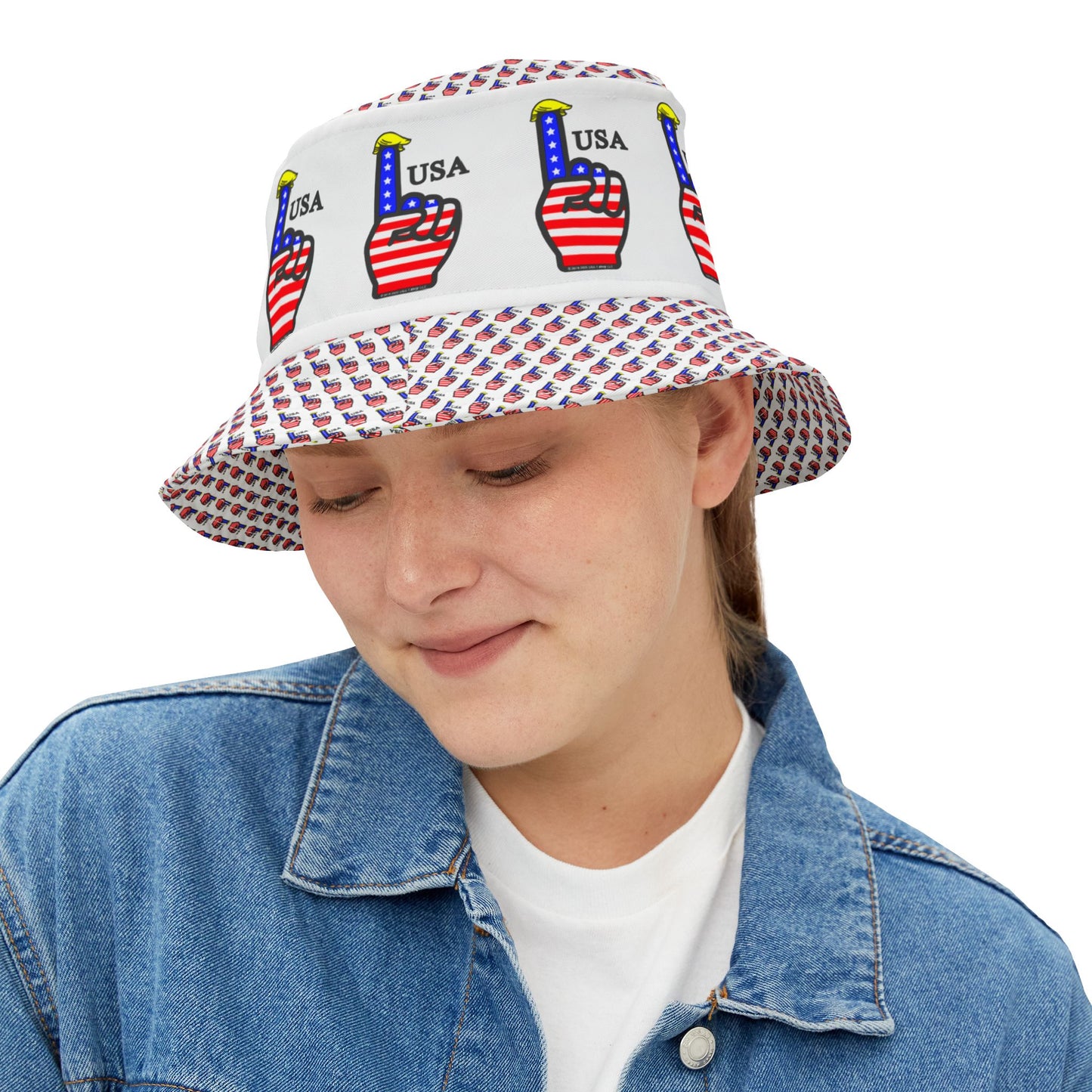 USA-1 Themed Style 2 Trendy Women's Bucket Hat for Summer Fun, Festival Essential, Beach Accessory, Unique Gift, Outdoor Style (Copy)