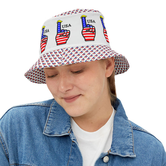 USA-1 Themed Style 2 Trendy Women's Bucket Hat for Summer Fun, Festival Essential, Beach Accessory, Unique Gift, Outdoor Style (Copy)