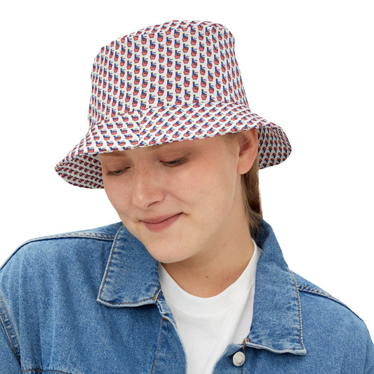 USA-1 Themed Style 1 Trendy  Bucket Hat for Her Summer Fun, Festival Essential, Beach Accessory, Unique Gift, Outdoor Style