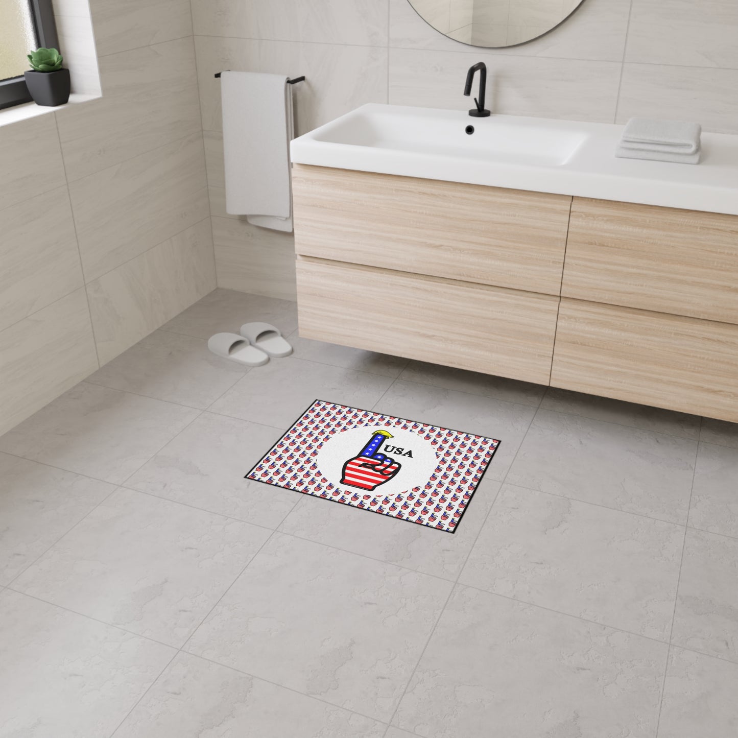 USA-1 Themed Style 2 Heavy Duty Floor Mat, Durable Entrance Rug, American Flag Decor, Sports Theme Mat, Indoor/Outdoor Welcome Mat