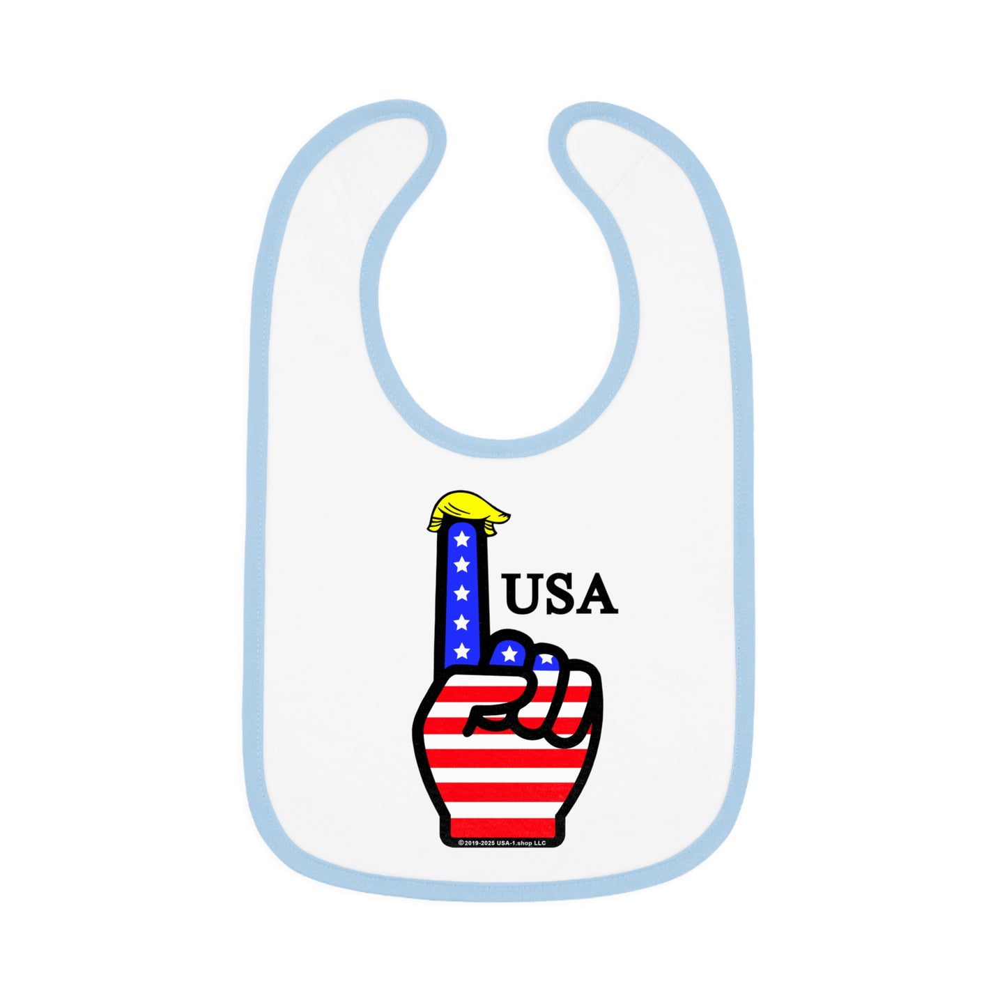 USA-1 Themed Baby Contrast Trim Jersey Bib