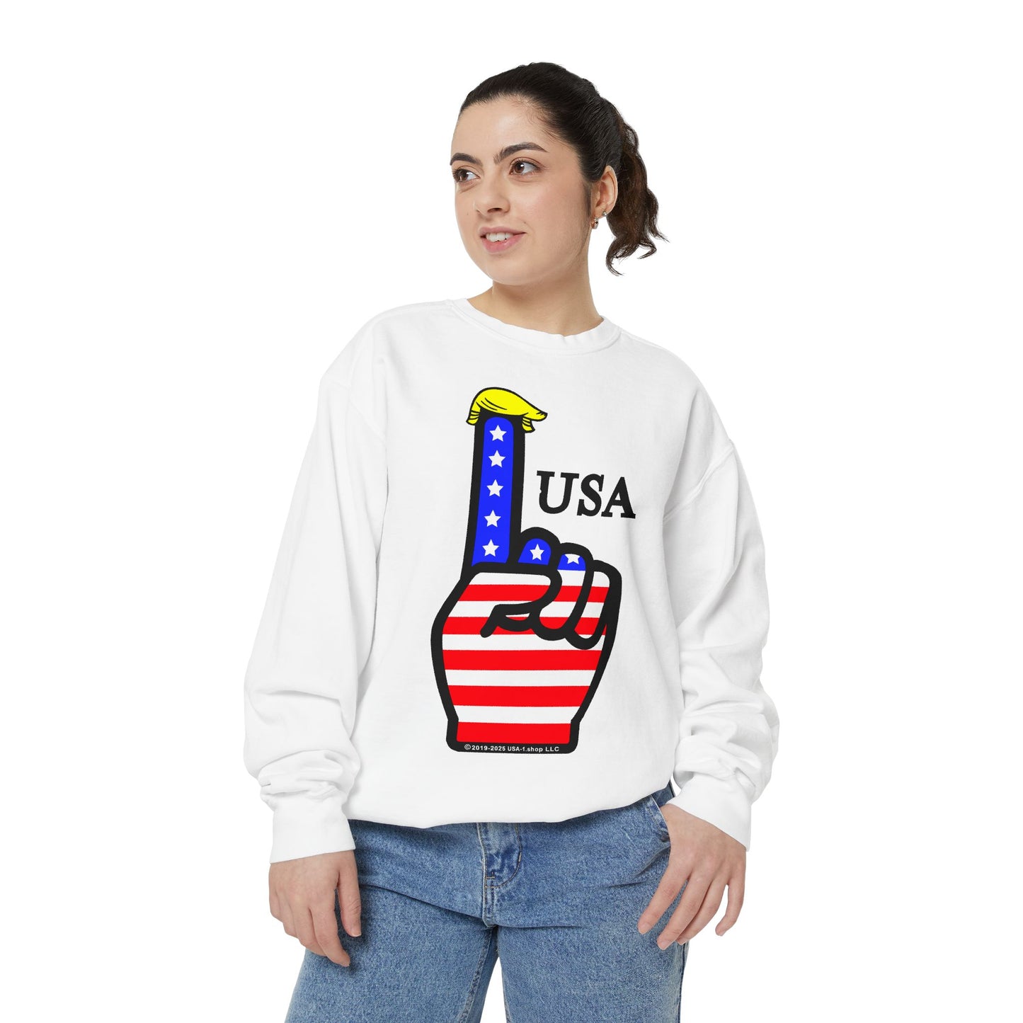 USA-1 Themed Sweatshirt Design, Comfortable Unisex Clothing, Great for July 4th, Election Day, Gifts for Him/Her, Casual Wear