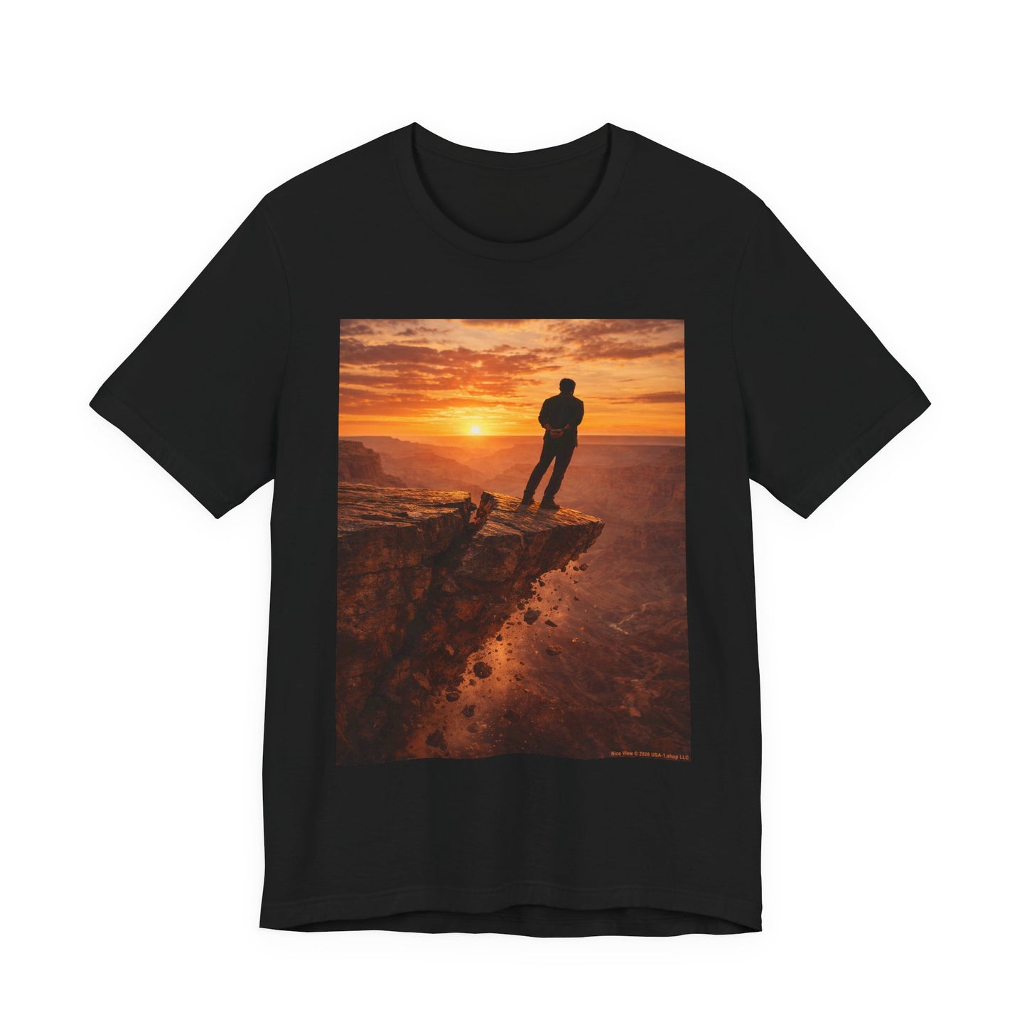 Nice View on Classic Black T - Front Side Print
