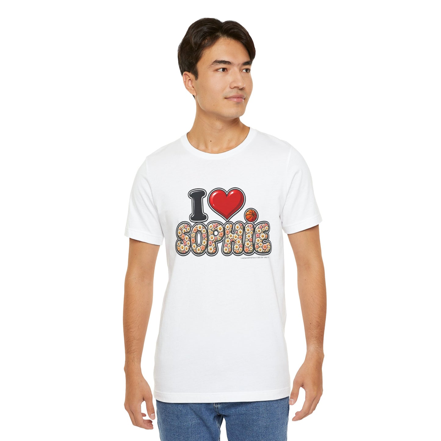 I  Love(heart) Sophie Floral Graphic Tee — Front Side Print