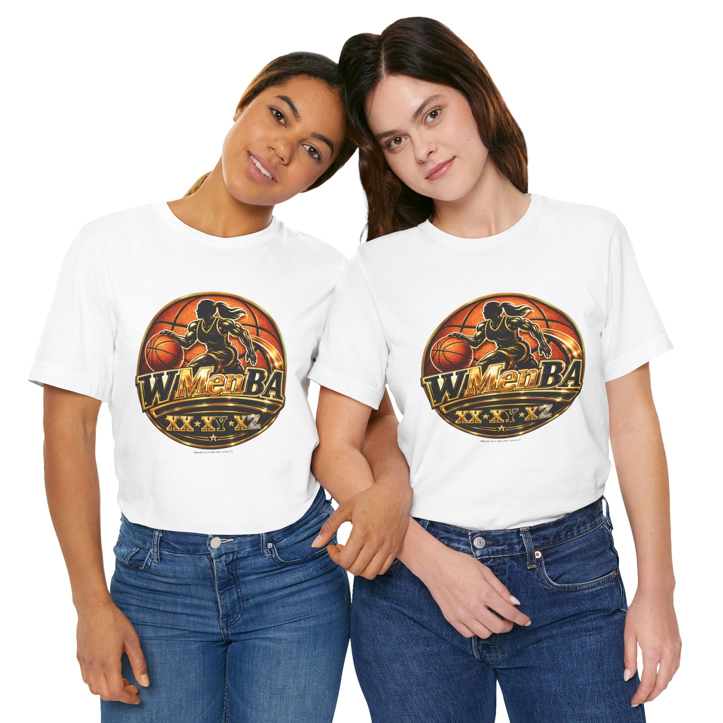 WMenBA on Classic White T - FRONT SIDE PRINT