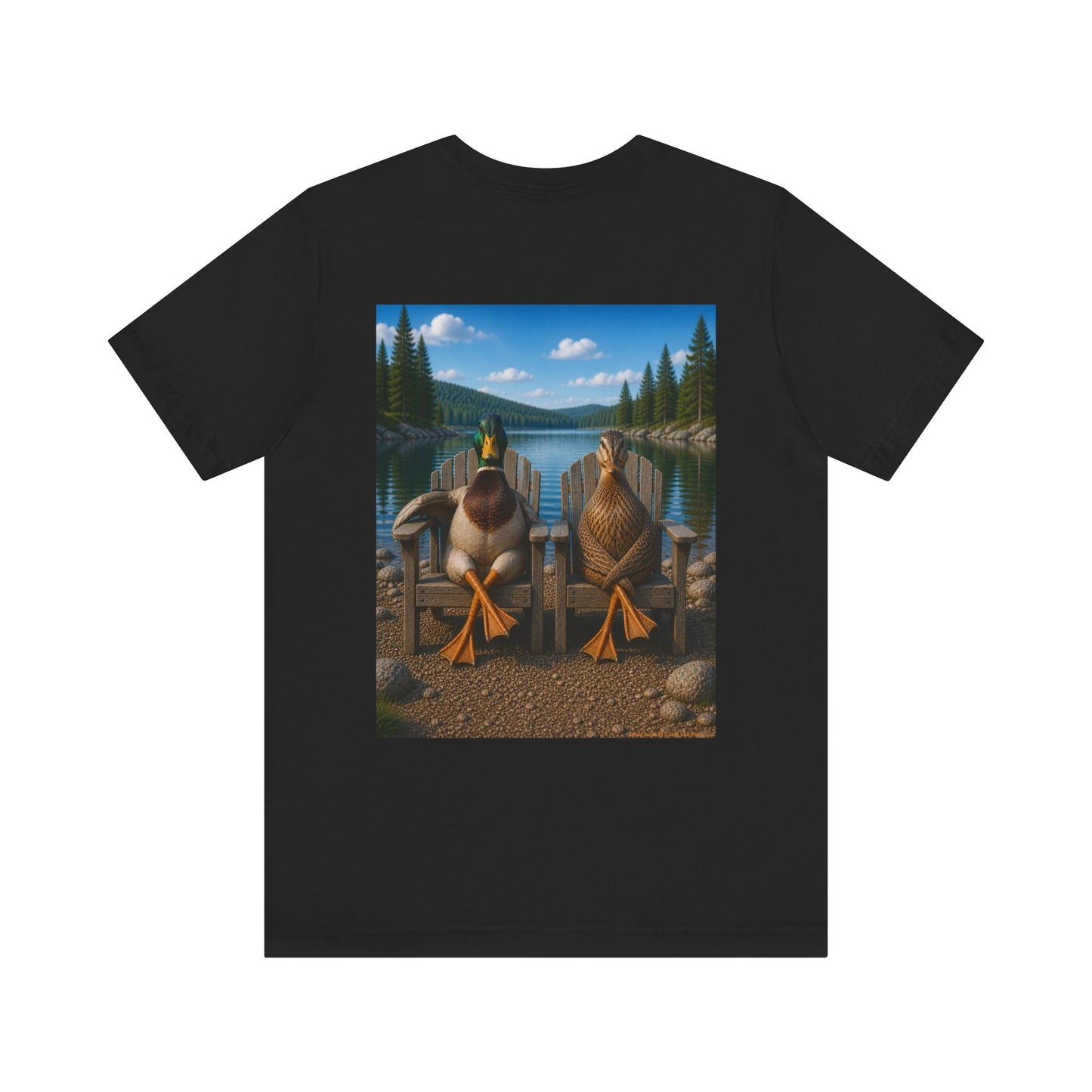 Sitting Ducks 02 on Classic Black T - Back Side Print