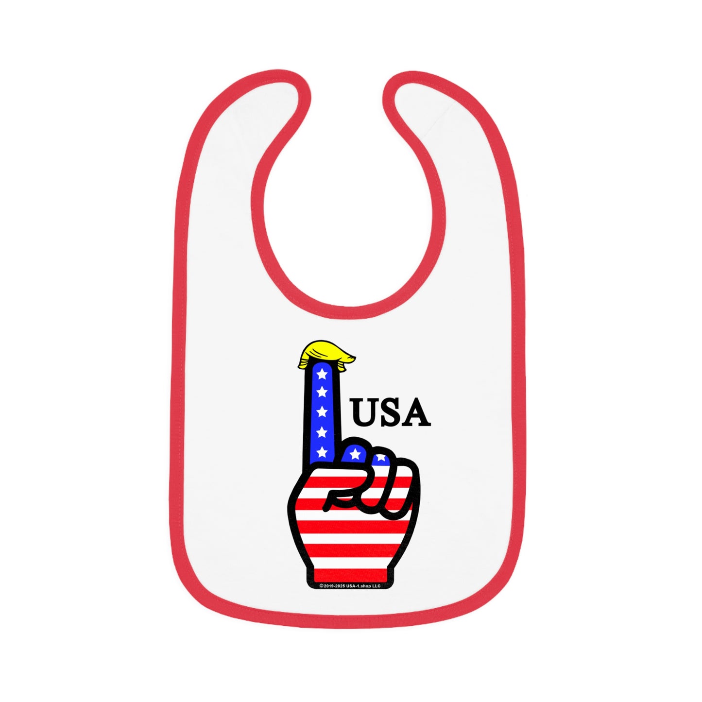USA-1 Themed Baby Contrast Trim Jersey Bib