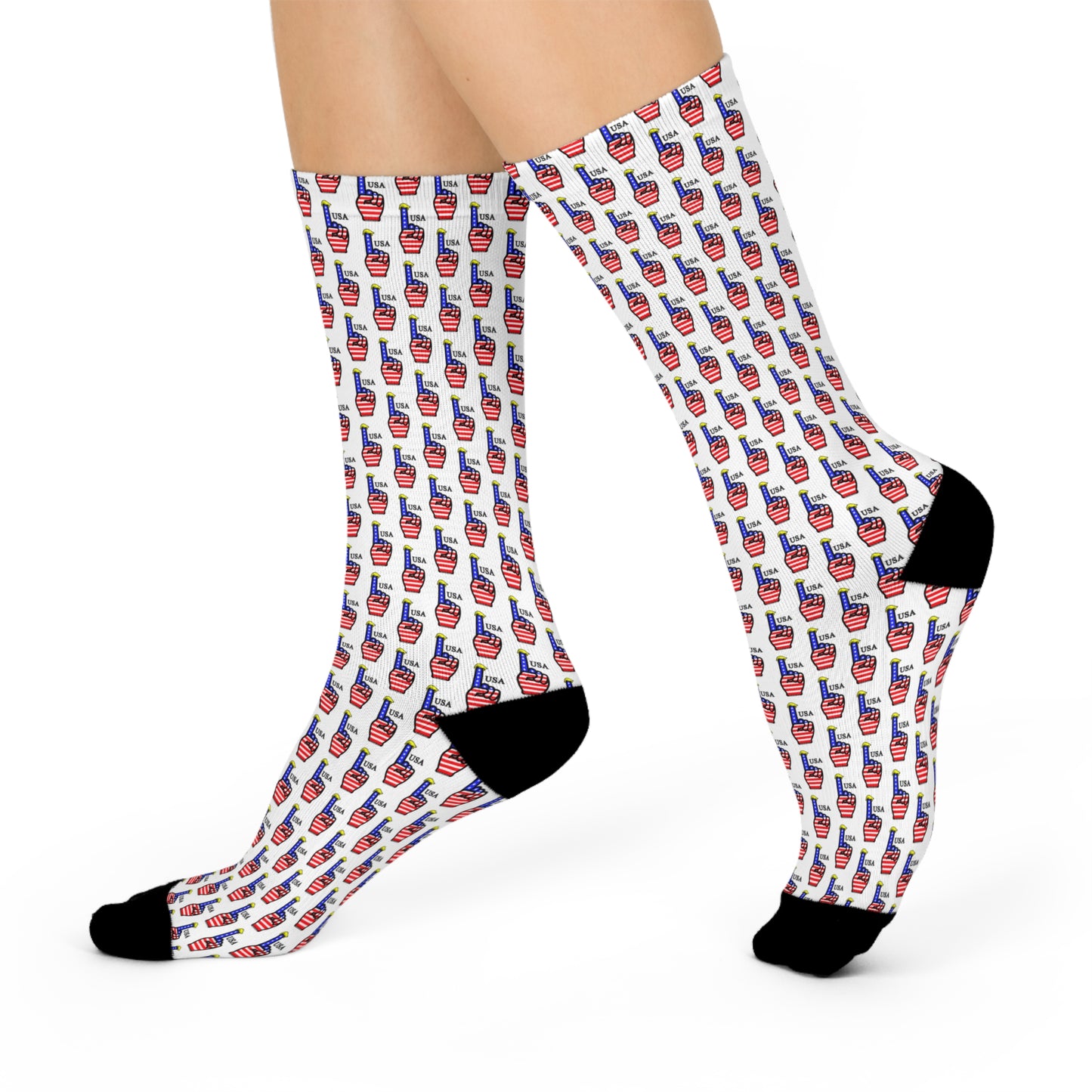 USA-1 Themed Style 2 Cozy Cushioned Crew Socks - Fun Drink Design, Great for Gifting, Casual Wear, Celebrations, Unique Sock Gift