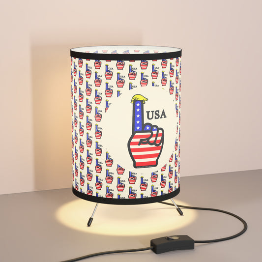 USA-1 Themed Tripod Lamp with High-Res Printed Shade, Perfect for Home Decor, Unique Gift for Patriots, Independence Day, Vintage Style