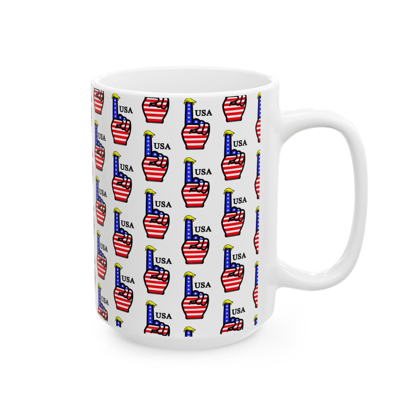 USA-1 Themed Style 2 Ceramic Mug, (11oz, 15oz) Coffee Cup, Gifts for Patriotism, Fourth of July Decor, Americana Home Accessory, Independence Day