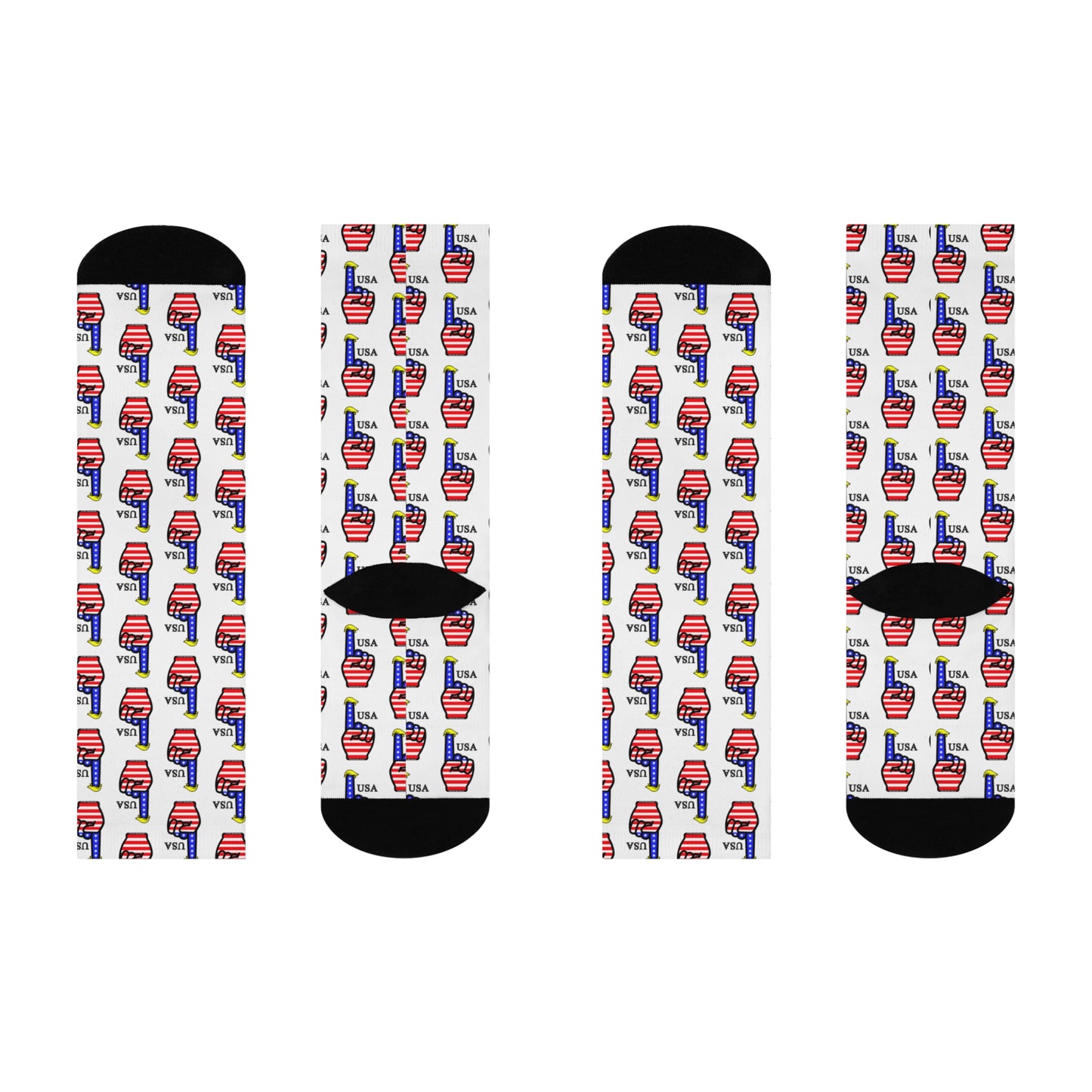 USA-1 Style 1 Themed Cushioned Crew Socks (slightly larger print vs Style 2)