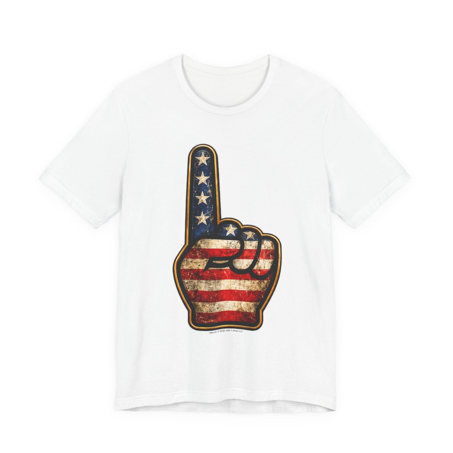 USA #1 on Classic White T - Front Side Print