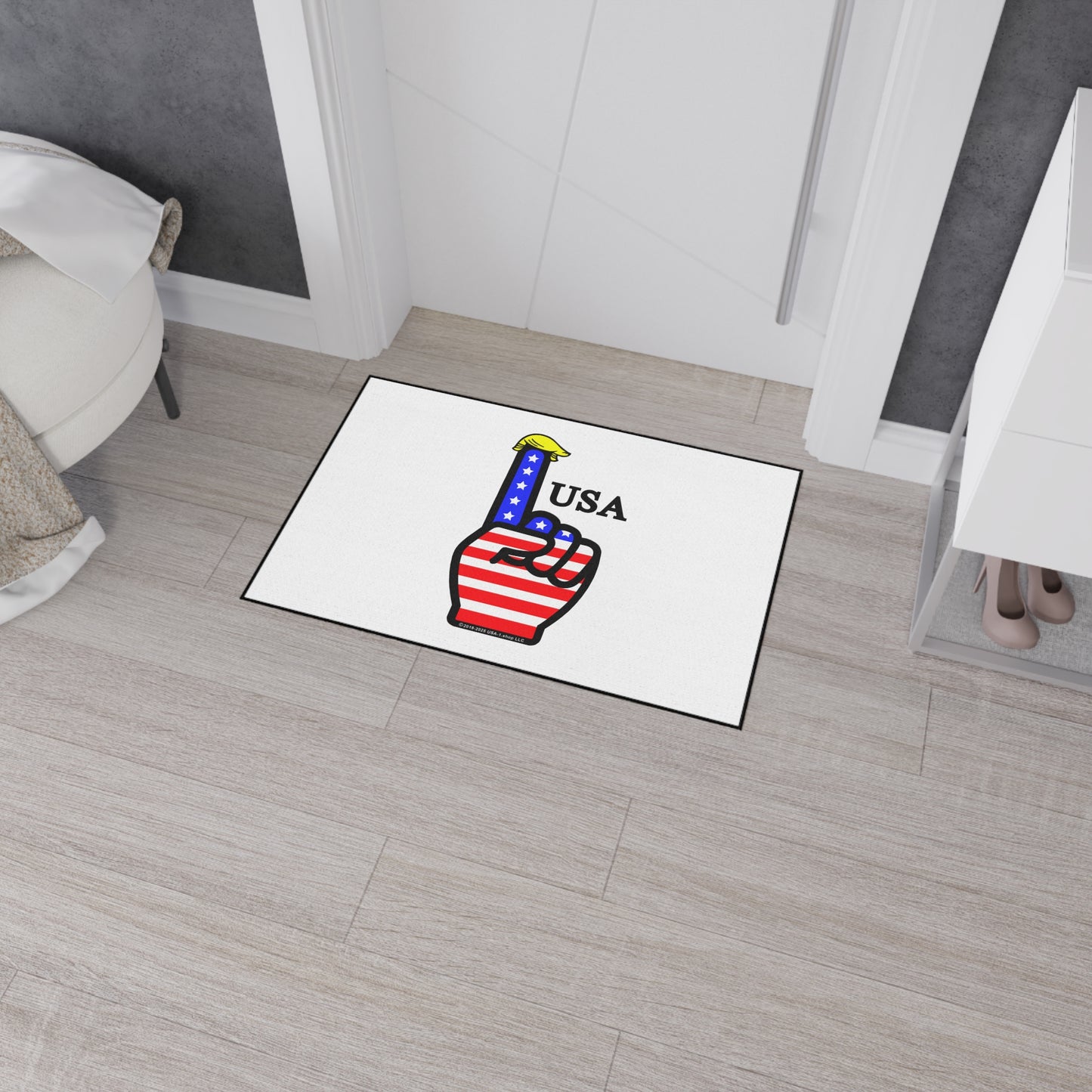 USA-1 Themed Style 1 Heavy Duty Floor Mat, Durable Entrance Rug, American Flag Decor, Sports Theme Mat, Indoor/Outdoor Welcome Mat
