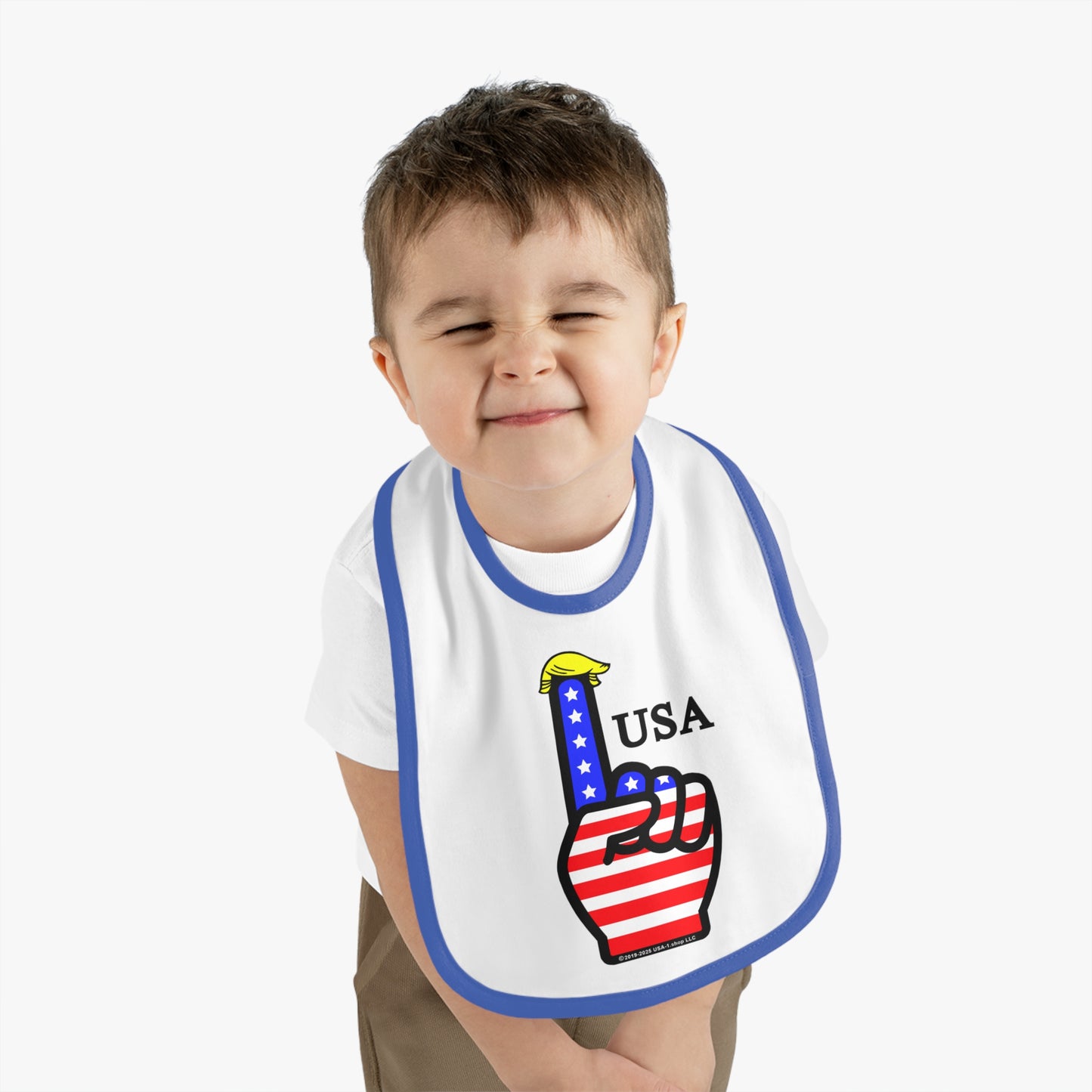 USA-1 Themed Baby Contrast Trim Jersey Bib